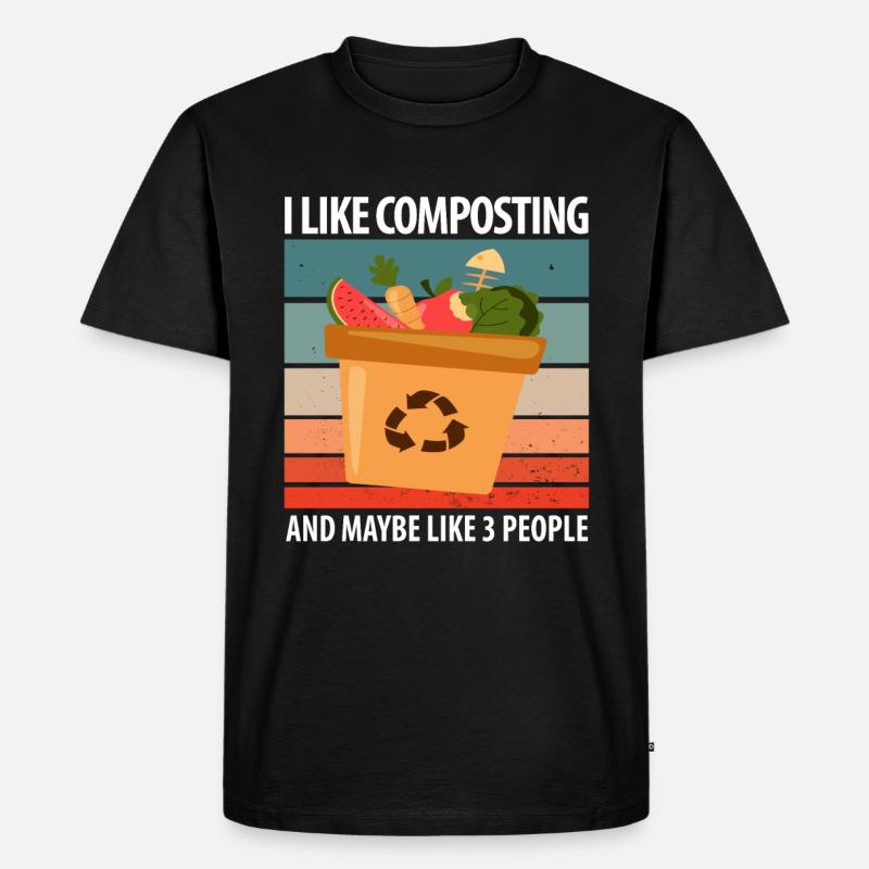 Compost Worms Gift - Men's Premium Organic T-Shirt - black