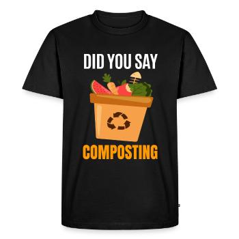 Compost Worms Gift - Men's Premium Organic T-Shirt - black - Front - Nico (187cm)