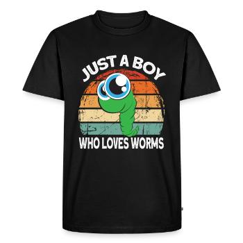 Compost Worms Gift - Men's Premium Organic T-Shirt - black - Front - Nico (187cm)