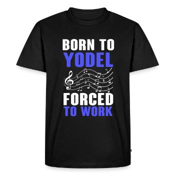 Yodel - Men's Premium Organic T-Shirt - black - Front - Nico (187cm)