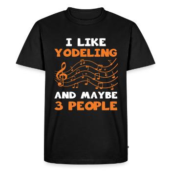 Yodel - Men's Premium Organic T-Shirt - black - Front - Nico (187cm)