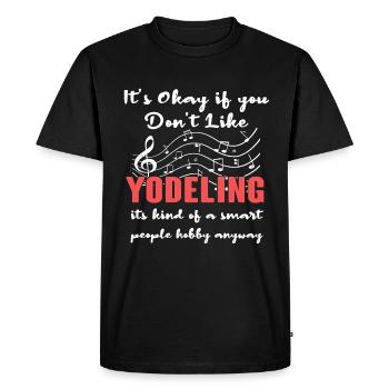 Yodel - Men's Premium Organic T-Shirt - black - Front - Nico (187cm)
