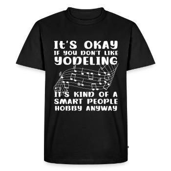 Yodel - Men's Premium Organic T-Shirt - black - Front - Nico (187cm)