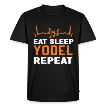 Yodel - Men's Premium Organic T-Shirt - black - Front - Nico (187cm)