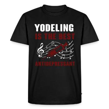 Yodel - Men's Premium Organic T-Shirt - black - Front - Nico (187cm)