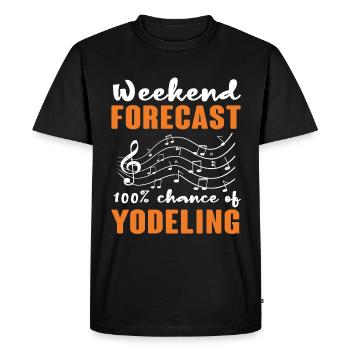 Yodel - Men's Premium Organic T-Shirt - black - Front - Nico (187cm)
