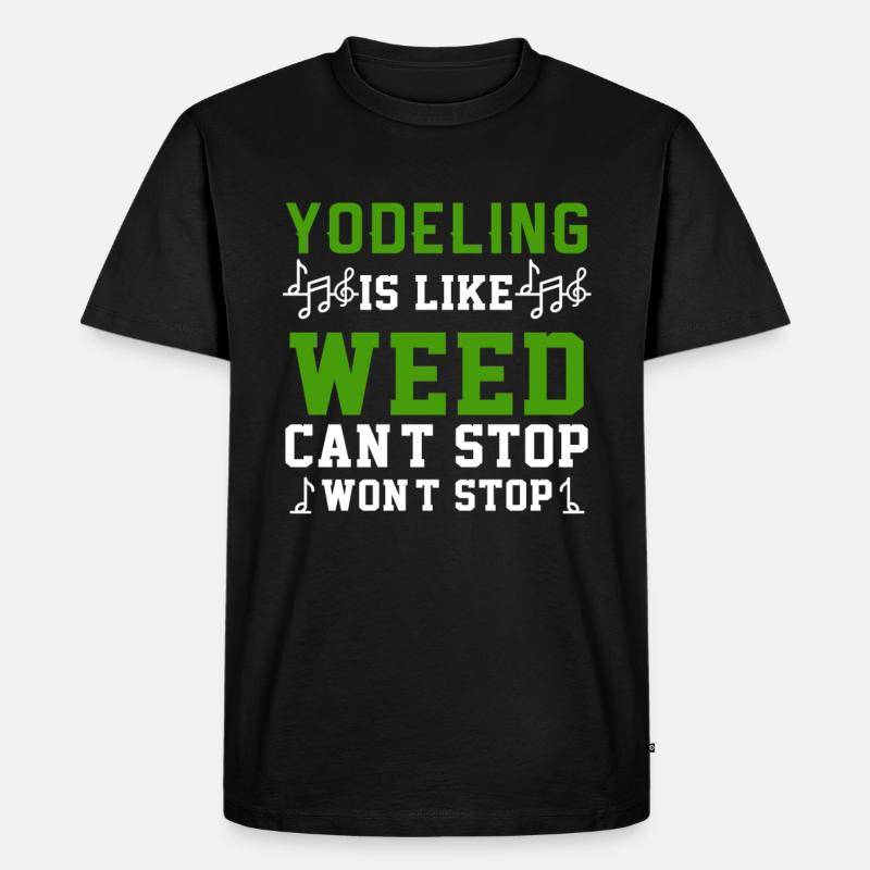 Jodeln - Männer Premium Bio T-Shirt - Schwarz