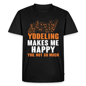 Yodel - Men's Premium Organic T-Shirt - black - Front - Nico (187cm)