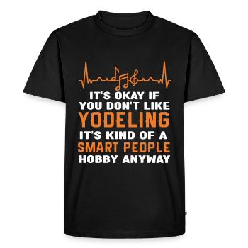 Yodel - Men's Premium Organic T-Shirt - black - Front - Nico (187cm)