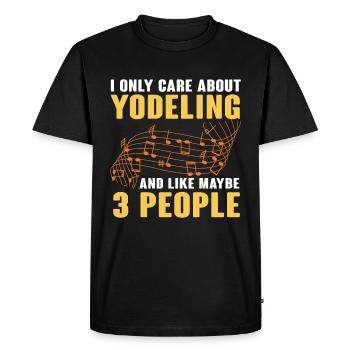 Yodel - Men's Premium Organic T-Shirt - black - Front - Nico (187cm)