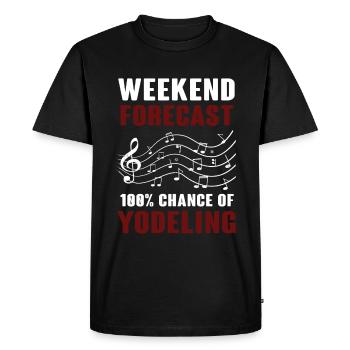 Yodel - Men's Premium Organic T-Shirt - black - Front - Nico (187cm)