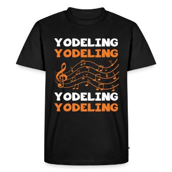 Yodel - Men's Premium Organic T-Shirt - black - Front - Nico (187cm)