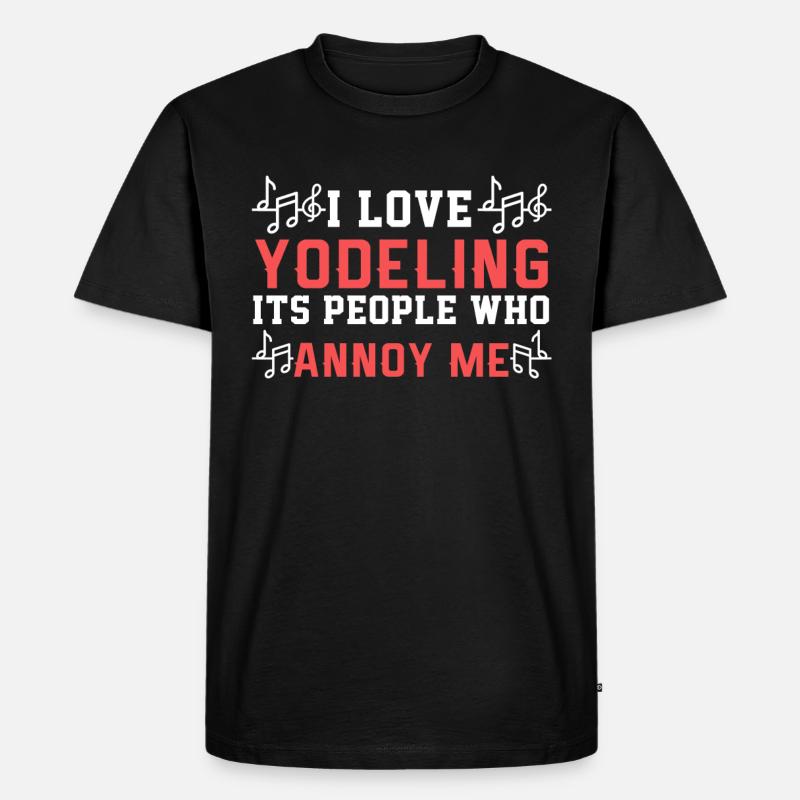 Jodeln - Männer Premium Bio T-Shirt - Schwarz