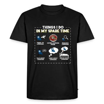 Ce que je fais pendant mon temps libre Louisiane - T-shirt Premium bio Homme - noir - Devant - Nico (187cm)