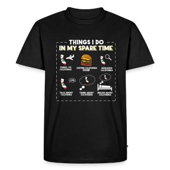 Ce que je fais pendant mon temps libre en Californie - T-shirt Premium bio Homme - noir - Devant - Nico (187cm)
