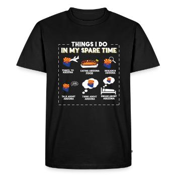 Things I do in my spare time Arizona - Men's Premium Organic T-Shirt - black - Front - Nico (187cm)