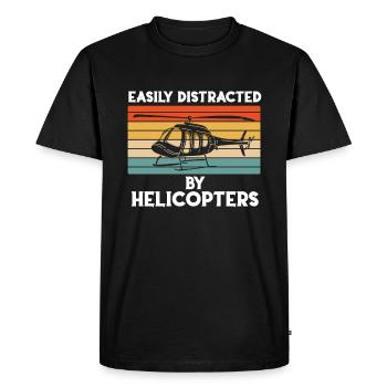 Easy to distribute by helicopter - Men's Premium Organic T-Shirt - black - Front - Nico (187cm)
