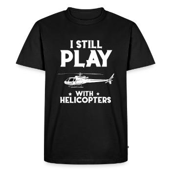 I'm still playing with helicopters - Men's Premium Organic T-Shirt - black - Front - Nico (187cm)