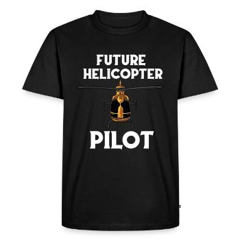 Futur pilote d’hélicoptère - T-shirt Premium bio Homme - noir - Devant - Nico (187cm)