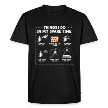 Things I do in my spare time Ireland - Men's Premium Organic T-Shirt - black - Front - Nico (187cm)
