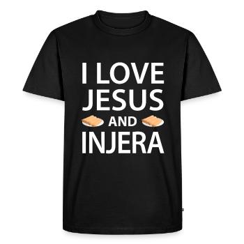 Pain traditionnel éthiopien-érythréen - T-shirt Premium bio Homme - noir - Devant - Nico (187cm)