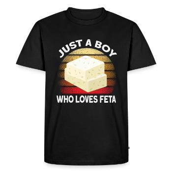 Cheese feta enthusiasts - Men's Premium Organic T-Shirt - black - Front - Nico (187cm)