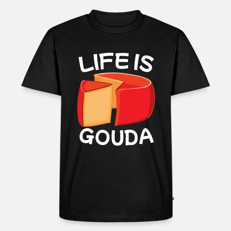Morceau de fromage Gouda - T-shirt Premium bio Homme - noir