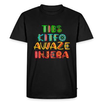 Pain traditionnel éthiopien-érythréen - T-shirt Premium bio Homme - noir - Devant - Nico (187cm)