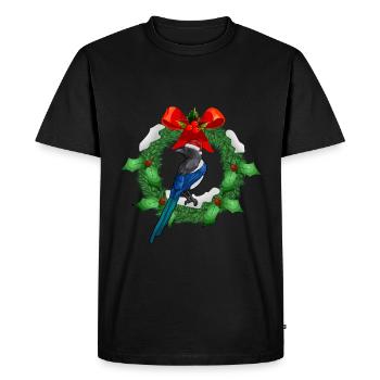 Parfait drôle mignon Magpie Bird Design - T-shirt Premium bio Homme - noir - Devant - Nico (187cm)