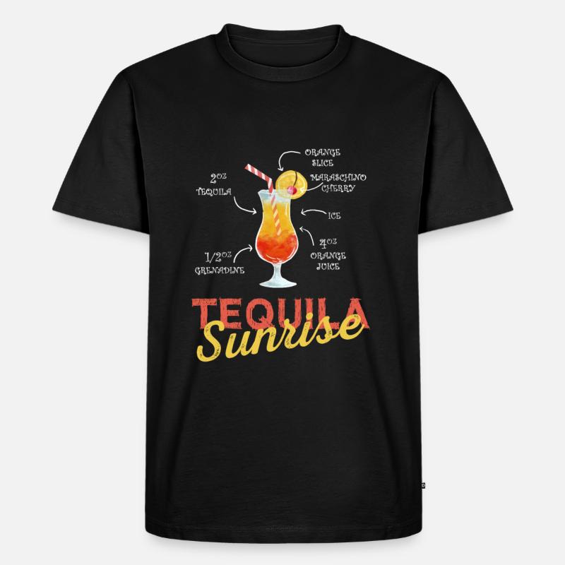 Tequila Sunrise - Männer Premium Bio T-Shirt - Schwarz