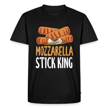 Mozzarella Stick King - Men's Premium Organic T-Shirt - black - Front - Nico (187cm)