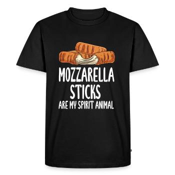 Les bâtonnets de mozzarella sont mon animal d’âme - T-shirt Premium bio Homme - noir - Devant - Nico (187cm)