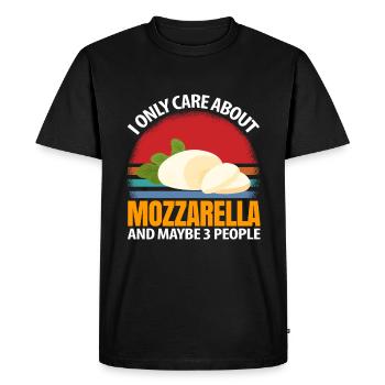 Je ne m’intéresse qu’à la mozzarella et beaucoup - T-shirt Premium bio Homme - noir - Devant - Nico (187cm)