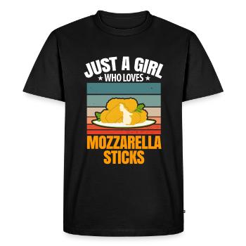 Just a girl who loves mozzarella sticks - Men's Premium Organic T-Shirt - black - Front - Nico (187cm)