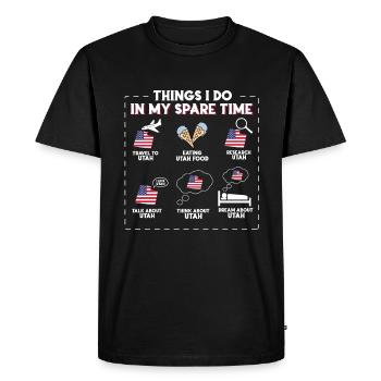 Utah - T-shirt Premium bio Homme - noir - Devant - Nico (187cm)