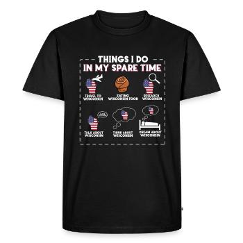 Wisconsin - Men's Premium Organic T-Shirt - black - Front - Nico (187cm)