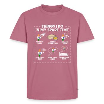 Indien - Männer Premium Bio T-Shirt - Mauve - Vorne - Nico (187cm)