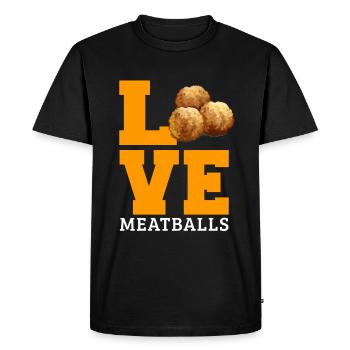 Meatball Meatball Food Gift - Men's Premium Organic T-Shirt - black - Front - Nico (187cm)