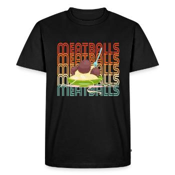 Meatball Meatball Food Gift - Men's Premium Organic T-Shirt - black - Front - Nico (187cm)