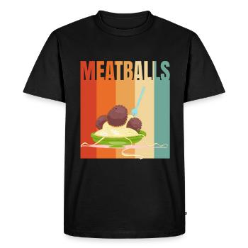 Meatball Meatball Food Gift - Men's Premium Organic T-Shirt - black - Front - Nico (187cm)