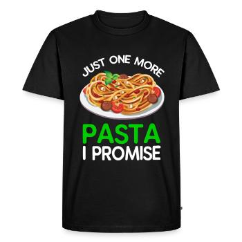 Just one more pasta, promised - Men's Premium Organic T-Shirt - black - Front - Nico (187cm)