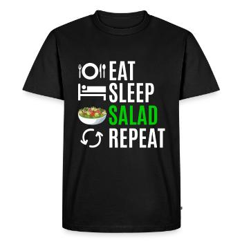 Eat Sleep Salad Repeat - Men's Premium Organic T-Shirt - black - Front - Nico (187cm)