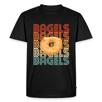 Bagel Bagels Gift - Men's Premium Organic T-Shirt - black - Front - Nico (187cm)