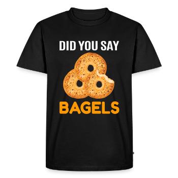 Bagel Bagels Gift - Men's Premium Organic T-Shirt - black - Front - Nico (187cm)