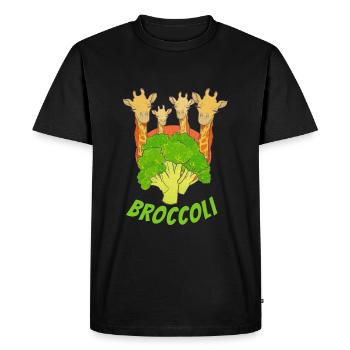 Broccoli Giraffes - Men's Premium Organic T-Shirt - black - Front - Nico (187cm)
