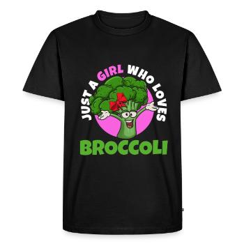 Just a girl who loves broccoli - Men's Premium Organic T-Shirt - black - Front - Nico (187cm)