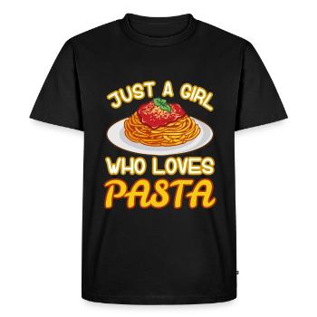 Just a girl who loves pasta - Men's Premium Organic T-Shirt - black - Front - Nico (187cm)