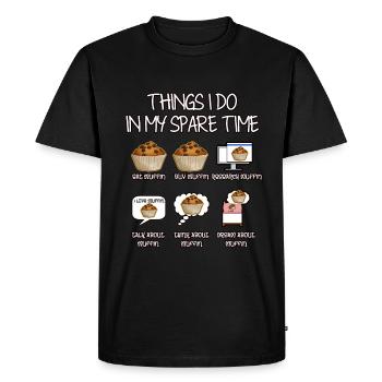 Ce que je fais pendant mon temps libre Muffin - T-shirt Premium bio Homme - noir - Devant - Nico (187cm)
