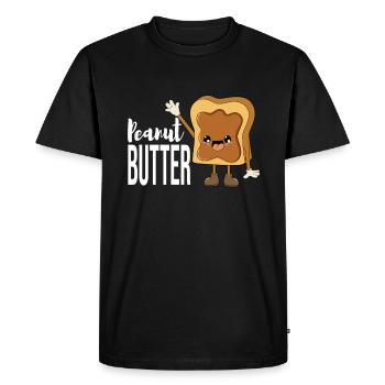 Peanut butter - Men's Premium Organic T-Shirt - black - Front - Nico (187cm)