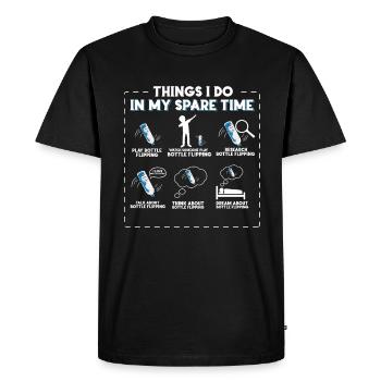 Bouteille d’eau Bouteille retournée Bouteille d’eau - T-shirt Premium bio Homme - noir - Devant - Nico (187cm)